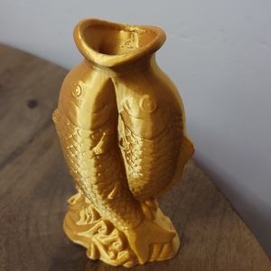 Golden Coy Flower Holder Handmade